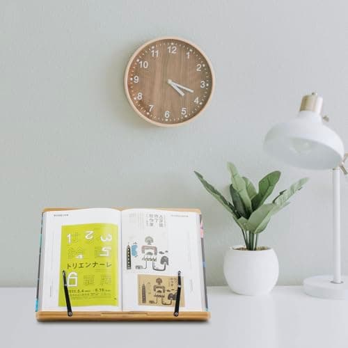 Large A+ (15.4 x 11) Inch XL Bamboo Book Stands & Holders for Reading Hands Free in Bed,Cookbook,Textbook,Law,with 6 Adjustable Height Document Stand 5