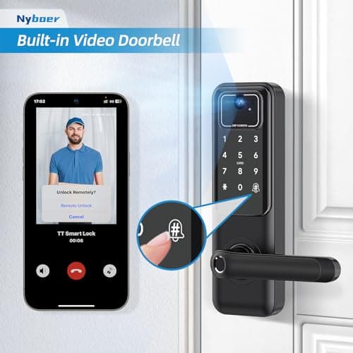WiFi Smart Door Lock with Fingerprint & Camera - Keyless Entry with Handle & Keypad 5