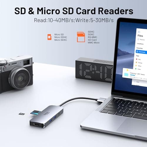 Selore Docking Station for MacBook Pro Air, USB C Hub for MacBook,Dual HDMI Adapter for USB for MacBook,Docking Station Dual Monitor for MacBook Pro Air with Dual HDMI,USB C,2 USB A,PD,SD/TF Reader 7