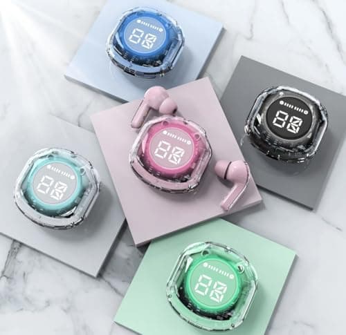 SEBLINRC TWS Wireless Earbuds with LED Display, Bluetooth 5.3, Touch Control, Long Battery Life (White) 5