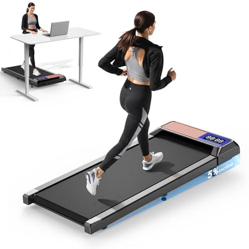 LiyLou Walking Pad Treadmill, Portable Treadmills for Home, 2.5 HP Quiet Under Desk Treadmill with 5% Incline, 265/300 Lbs Capacity, 15" X 35.4" Running Walking Pad, Home Office Walking 9