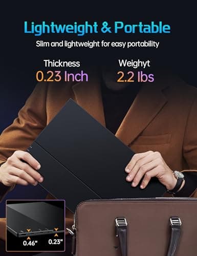 CAPERAVE 17.3" Portable Monitor 4K, 500 Nits 3840 * 2160p 100% Adobe RGB Travel Monitor with Bulit-in Kickstand & Speakers, Portable Computer Monitor, External Monitors for Laptop PC Xbox Switch PS4/5 6