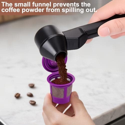 Palksky Coffee Scoop & Funnel for Reusable K Cup Refillable Coffee Pods, 2 Tablespoon Slide Coffee Measuring Funnel Scooper,1PCS 5
