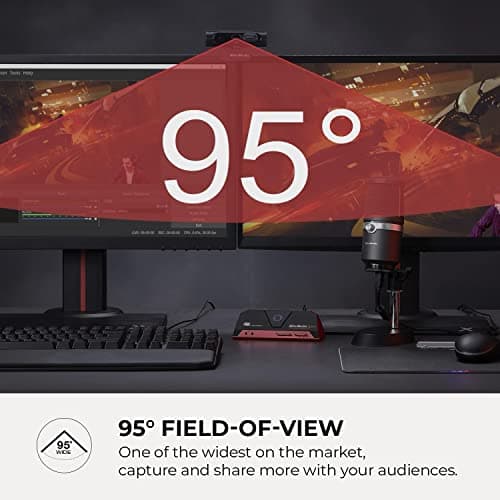 AVerMedia Live Streamer CAM 315, Webcam, 1080p/60fps Recording, Microphones, Fixed Focus, Wide Adjustable Field of View, Works with Skype, Zoom, Teams - Black 5