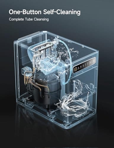 HiCOZY Ice Maker Countertop,Ice in 6 Mins, 24 lbs/Day, Portable & Compact Gift with Self-Cleaning,for Apartment/Under Cabinet/Kitchen/Office/Camping/RV/Home Bar （Light Black） 7