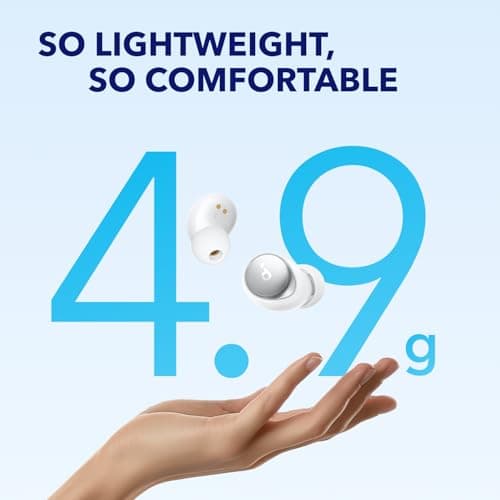 Soundcore by Anker Space A40 Auto-Adjustable Active Noise Cancelling Wireless Earbuds, Reduce Noise by Up to 98%, 50H Playtime, Comfortable Fit, App Customization, Wireless Charge (White) 6
