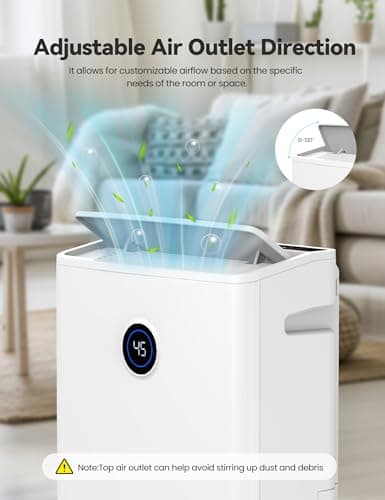 4500 Sq. Ft Dehumidifier for Basement, 50-70 Pints Large Dehumidifiers for Home with drain hose and 5L Water Tank, Moisture Removal for Whole House, Large Room, and Intelligent Humidity Control 7