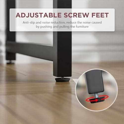 PayLessHere | 39 Inch Computer Desk | Brown | Office Desk with Metal Frame, Adjustable Feet | Water-Resistant, Scratchproof Surface | Sturdy Writing Table for Home Office or Study | Pack of 1 5