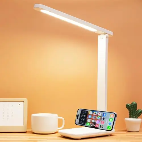 R RUCKERCO Led Desk Lamp Dimmable Desk Light Reading Lamp 3 Lighting Modes, Eye Protection Accessories, Study Desk Lamp Equipped USB Charger Suitable for Home Office is for Gift Giving
