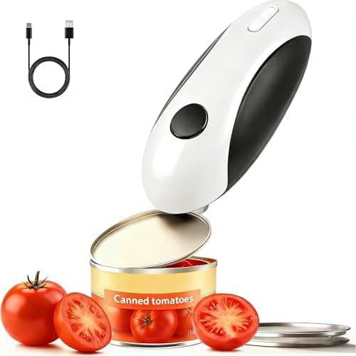 ZEUSORA Electric Can Openers in 2026: Automatic Can Opener Electric with Rechargeable. The Can Opener Creates A Smooth Edge, Making It The Best Gift for Seniors And Kids. (White)