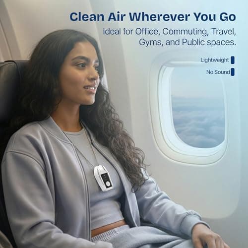 Portable Air Purifier for Travel with 50M Ions/cm³ | Mini Wearable Necklace Ionizer, Filterless, No Maintenance | Personal Air Purifier Small, 500mAh Rechargeable, 75H Runtime, CE ROHS FCC Certified 6