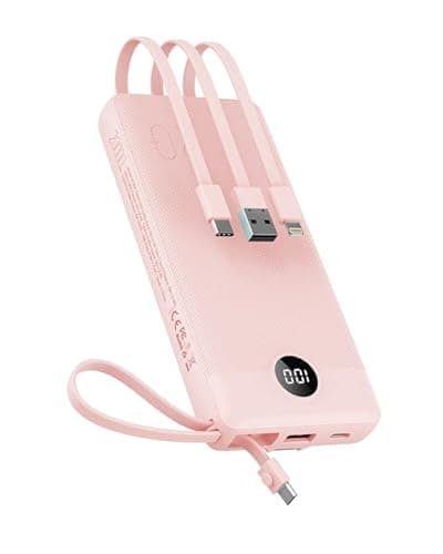 VEEKTOMX Portable Charger Built-in Cables, Power Bank for iPhone, Fast Charge USB C Battery Pack Travel Essentials Powerbank Compatible with iPhone 17/16/15/14, Samsung S25/24