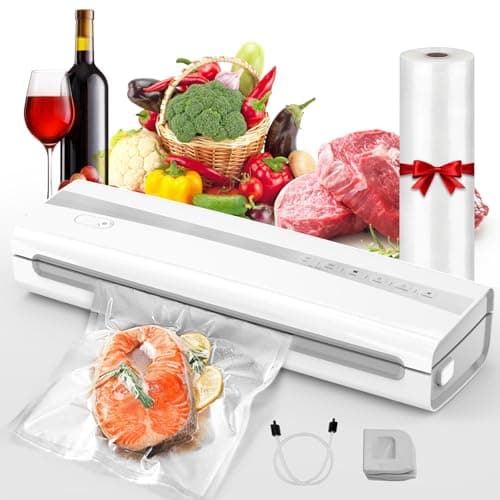 Powerful Vacuum Sealer Machine,Precision Vacuum Sealer Machine With Bag Cutter,Compact Design with 5 Meters Vacuum Seal Rolls,Dry/Moist Compact Full Automatic Food Sealer