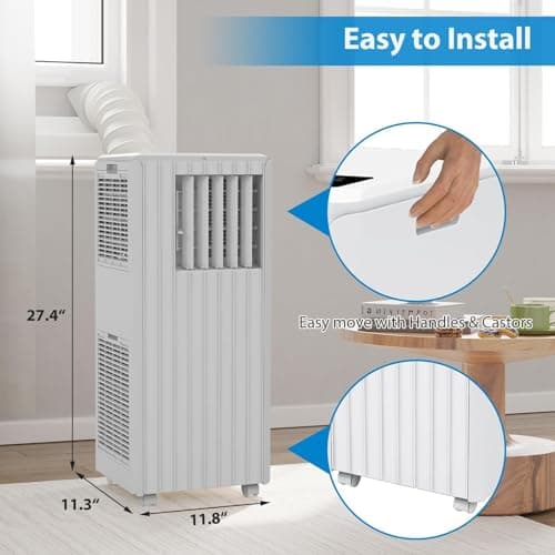 Portable Air Conditioner with 8,000 BTU Cooling Power – 3 Modes (Cool, Dehumidify, Fan) for Rooms Up to 350 Sq.Ft, Includes Remote, 24H Timer & Easy-Install Window Kit 6