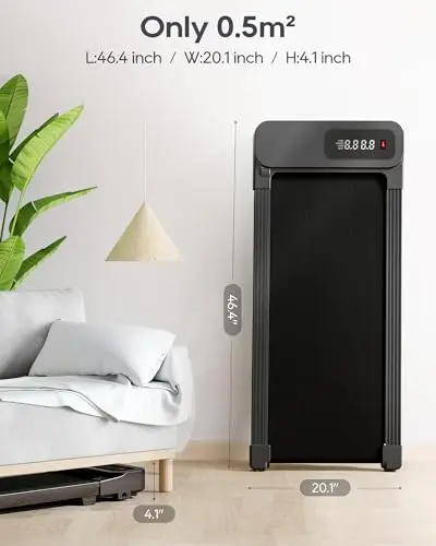 Walking Pad, Under Desk Treadmills with Intelligent Foot-Sensing Variable Speed.330 Lbs Capacity,3 in 1 Portable Treadmill for Home and Office with Remote Control, LED Display 8