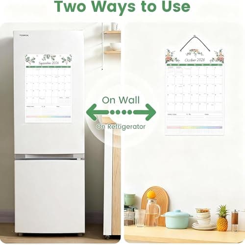 2025 Desk Calendar, Wall Calendar 2025, 3 IN 1 Desk Calendar 17'' x 12'', January 2025 to June 2026, with Rope and Magnet, Can be Attached to the Refrigerator and Hung on the Wall 5