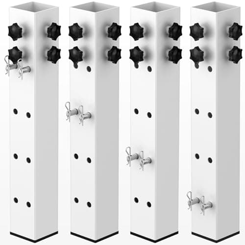 FOROIRON 2025 Up-Grade 4 Pack Carbon Steel Dorm Bed Riser 2.39" Diameter Metal Bed Riser Tall Bed Riser for Dorm Wooden Bed Frame Table Adjust Height 3.2", 5.1", 8.1",11.2" (for Bed Leg 1.5-2.3")