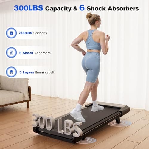 SupeRun Walking Pad with Incline, Under Desk Treadmill, 3 in 1 Portable Treadmills for Home with Remote Control LED Display, 2.5 HP Quiet Mini Treadmill for Office Home Use, 300 Lbs Capacity 6