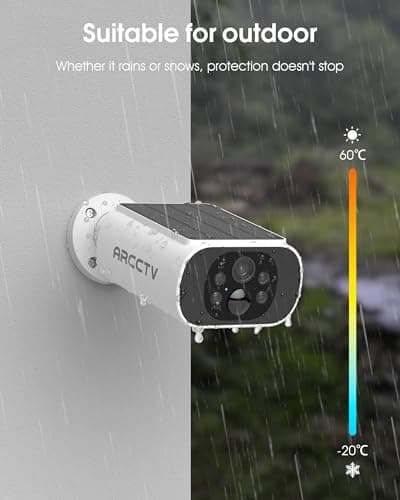 ARCCTV Solar Security Camera Outdoor Wireless, 4MP Battery Powered Home Surveillance Camera with Embedded Solar Panel, PIR Motion Sensor, 2.4G/5G Dual Band WiFi (2 Pack) 7