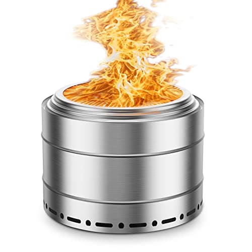 SURESTOVE Smokeless Fire Pit 19 Inch for Outdoor Wood Burning, Stainless Steel Portable Firepit with Ash Pan, Low Smoke Patio Bonfire for Camping, Backyard, Picnic, Deck Use 9