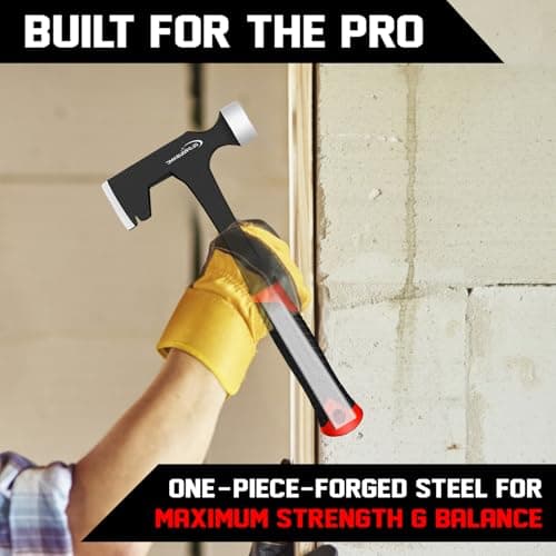 Professional Construction Mason's Hammer – 34oz Drywall Hammer Hatchet – Ergonomic Handle Wall Board Tool with Milled Face– Roofing hammer for Drywall Installation and Demolition (Hammer Hatchet) 6