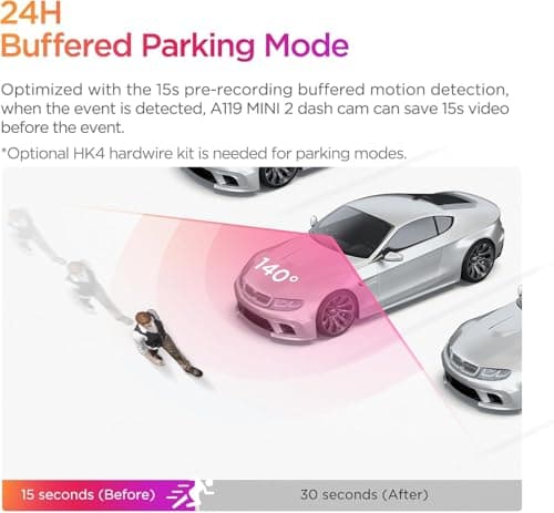 VIOFO Dash Cam A119 Mini 2, STARVIS 2 Sensor, 2K 60fps/HDR 30fps Voice Control Car Dash Camera with 5GHz Wi-Fi GPS, Night Vision 2.0, 24H Parking Mode, Supercapacitor (SD Card Not Included) 8