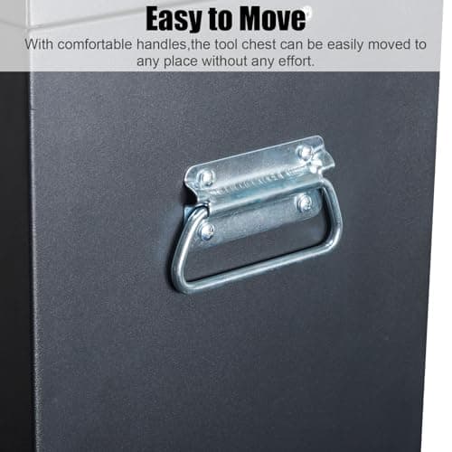 GODECOR Metal Tool Box, 5-Layer Drawers & Top Storage Tray Tool Box with Lock Safety and Handle, 24" Portable Tool Chest Cabinet for Garage, Warehouse, Home, Black 7