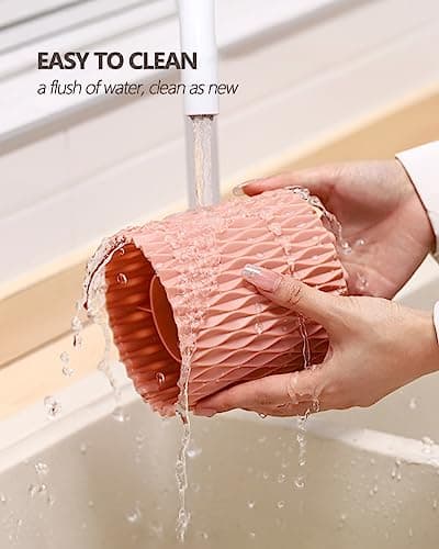 Lebenrich Rotating Pen Holder for Desk, 5 Slots Unique White Desk Organizer Easthetic Desktop Supplies and Accessories for Women Girls, Pencil Cup Caddy for Office Home Art Supply 5