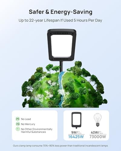 TROND LED Desk Lamp with Clamp, 1000LM Super Bright 3-Level Dimmable Desk Light 6000K Daylight, Extra-Long Flexible Gooseneck Clip on Light, Eye-Care Clamp Lamp for Painting, Workbench,Reading, Sewing 7