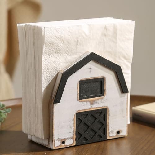 Vintage Wooden Napkin Holder for Table,Rustic Farmhouse Napkin Holders for Paper Napkins. (5.5"x5.5"x3")