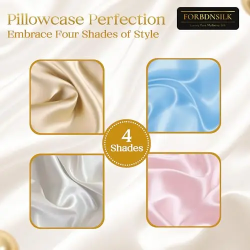 FORBDNSILK 100% Pure Mulberry Silk Pillowcase | Luxury 30 Momme 6a Grade for Ultimate Hair and Skin Care | Hidden Zipper | Mesh Bag Included | (White, Standard) 5