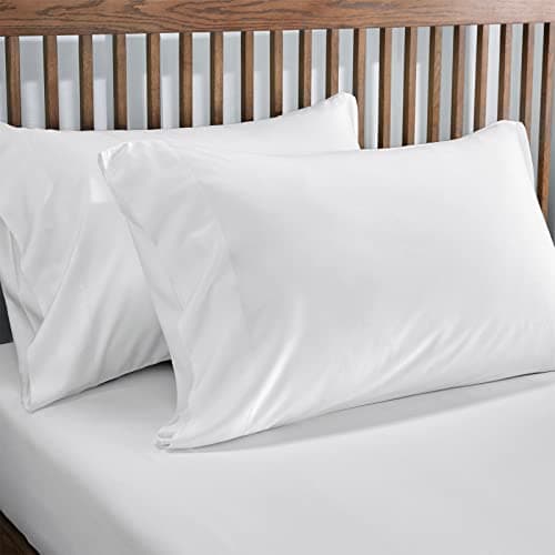 CozyLux Cooling Pillow Cases Queen - Rayon Derived from Bamboo White Pillowcase Set of 2, Soft Silky Breathable Pillow Covers with Envelope Closure for Hot Sleepers & Night Sweats, 20x30 Inches 6