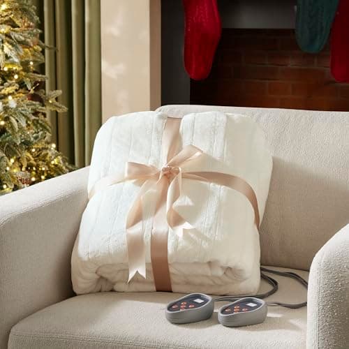 Beautyrest Heated Blanket, Electric Blanket, Soft, Warm, Reversible Plush - Sherpa Heating Blanket with 20 Heat Settings, 1-10 hrs Timer Auto Shut Off, Machine Washable, King (90 inx100 in), Ivory 8