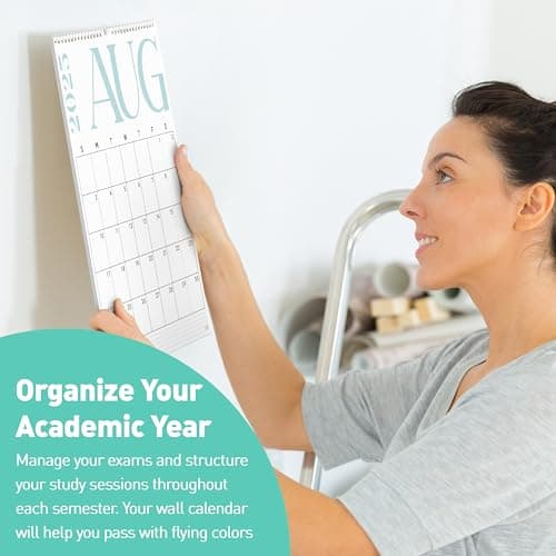S&O Modern Vertical 2026 Wall Calendar - Tear-Off Monthly Calendar through December 2026-18 Month Academic Wall Planner - Hanging Organizer to Track Anniversaries & Appointments - 13.5"x10.5”in 7