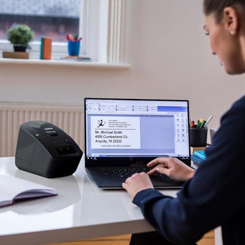 Brother QL-600 Desktop Monochrome Label Printer, up to 2.4" Label Width, No Ink Required, uses Genuine DK Drop-in Rolls for Fast Labeling and Easy Integration with Microsoft Applications 6