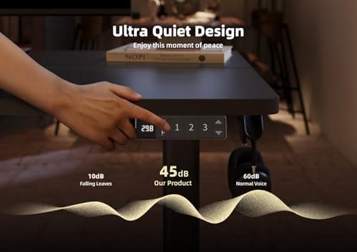 Seang Standing Desk with Adjustable Height, 48x24 Inch Electric Stand Up Desk for Home Office, Studio, Computer Workstation, Black Top 6