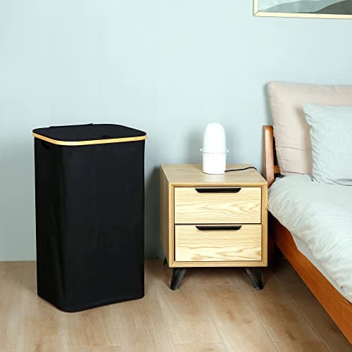 iEGrow Laundry Hamper with Lid, 110L Large Laundry Hamper with Handle and Lid, Collapsible Clothes Basket Organizer with Removable Inner Bag for Clothes Toys Towels - Black 8