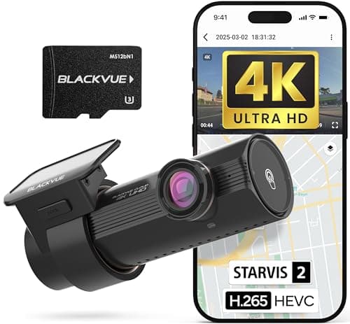 BlackVue DR970X-1CH Plus II 64GB Dash Cam – 4K UHD Front Dashcam with STARVIS 2, HDR, Fast Boot, USB-C, Video Playback via Wi-Fi, Cloud Remote Access, Smart Parking Mode