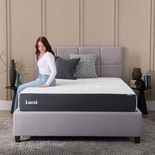 Lucid 10 Inch Memory Foam Mattress - Medium Feel - Infused with Refreshing Bamboo Charcoal and Cooling Gel - Bed in a Box - Temperature Regulating - Pressure Relief - Breathable - Queen Size 6