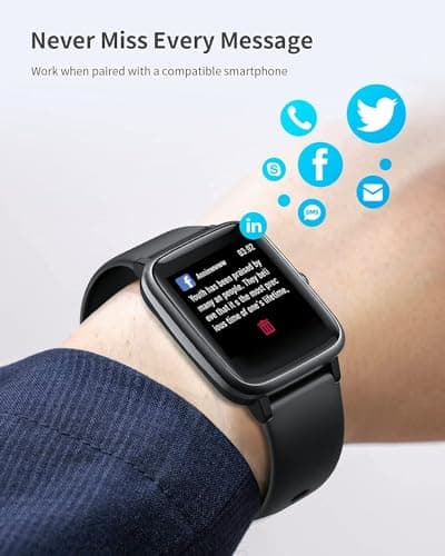 Fitpolo Smart Watch for Men Women Android Phones iPhone Compatible,Color Touchscreen Fitness Tracker with Heart Rate Monitor Bluetooth Call IP68 Waterproof Step Counter Sleep Calorie Tracking 6