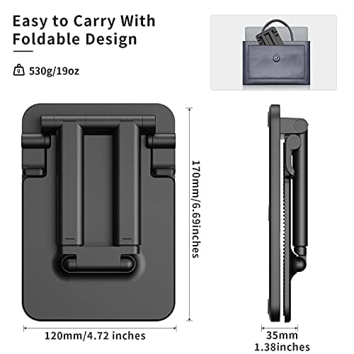 TriPro Tablet Stand -Portable Monitor Stand,4.72" Wide, Adjustable & Foldable, Super Sturdy,Tablet Holder for Desk Compatible with iPad/Tablets/Portable Monitor 7"-15.6" 5
