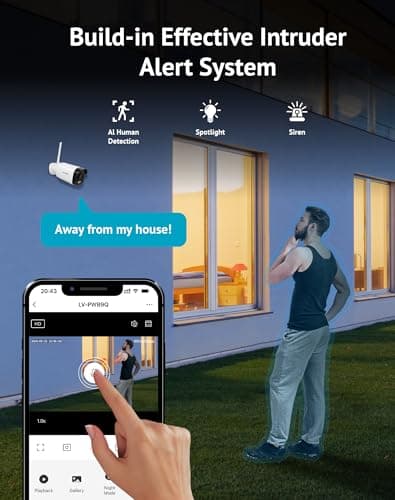 LaView 4K Outdoor Security Cameras,8MP HD Cameras for Home Security with AI Human Detection,IP65 Waterproof,2-Way Talk,Clear Night Vision,2.4G WiFi,SD Card Slot&US Cloud Storage,Work with Alexa(4pcs) 5