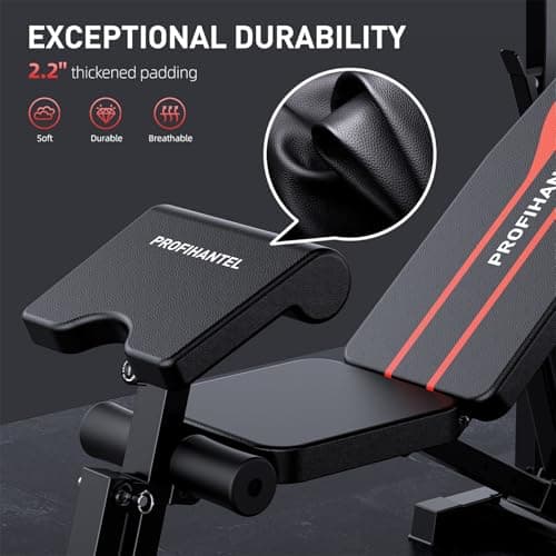 Profihantel Adjustable Workout Bench Press Set for Home Gym Strength Training 5