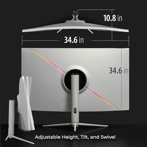 Deco Gear 39 Curved Ultrawide Gaming Monitor, 2560 x 1440, HDR400, 165 Hz, 99% sRGB, HDMI 2.0, DP 1.4 Limited White Edition - Exclusive 8