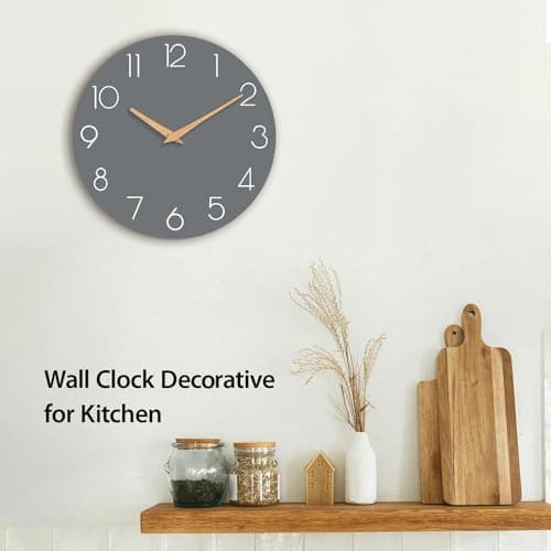 cicininc Wall Clock, Gray Silent Non-Ticking, Decorative Battery Operated Wall Clocks for Bedroom, Kitchen, Home, Office, School, Hotel (8 Inch) 5