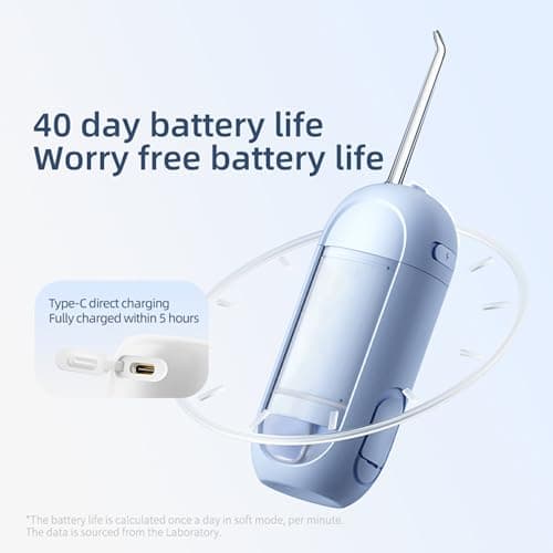 Water Dental Flosser - yayisheng, Portable Cordless Oral Irrigator 3 Modes & 150ML Pull-Out Type Detachable Tank, 6 Jet Tips, IPX7 Waterproof 7