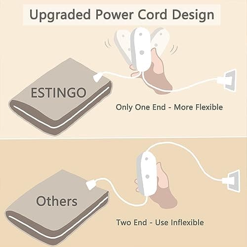 ESTINGO Heated Throw Blanket Electric Blanket Throw, Heated Blanket with 5 Heating Levels & 4 Hours Auto Off, Super Cozy Soft Sherpa Heating Blanket with Fast Heating for Bedding, 50"x60", Light Gray 8
