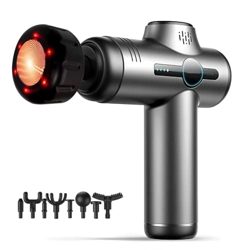 JOYSUWERUN Massage Gun with Heat, Mini Massage Gun - Portable Handheld Muscle Pain Relief and Recovery Tool, Compact and Convenient for Travel and Home Use, 9