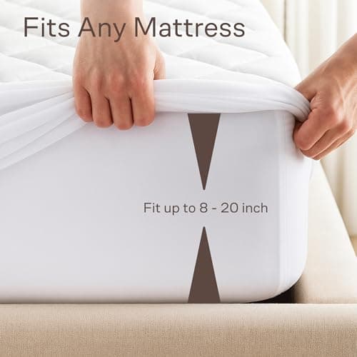 Niagara Cotton Mattress Pad Queen 60x80 - Non Noisy Cooling Breathable Ultra Plush Absorbent Protector Extra Deep Fits 20 Inches Deep Mattress 5