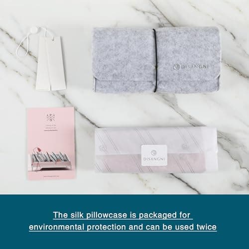 DISANGNI 100% Silk Pillow Cases 2 Packfor Hair and Skin,with Hidden Zipper 22 Momme Both Sides Pure Natural Mulberry Silk Real Silk Pillow Case (2 pc Standard Size 20"x26" Green) 6